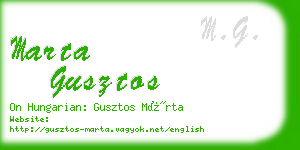 marta gusztos business card